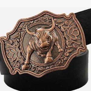 New bull belt buckle 3x2.5" Fits 1.5" belt